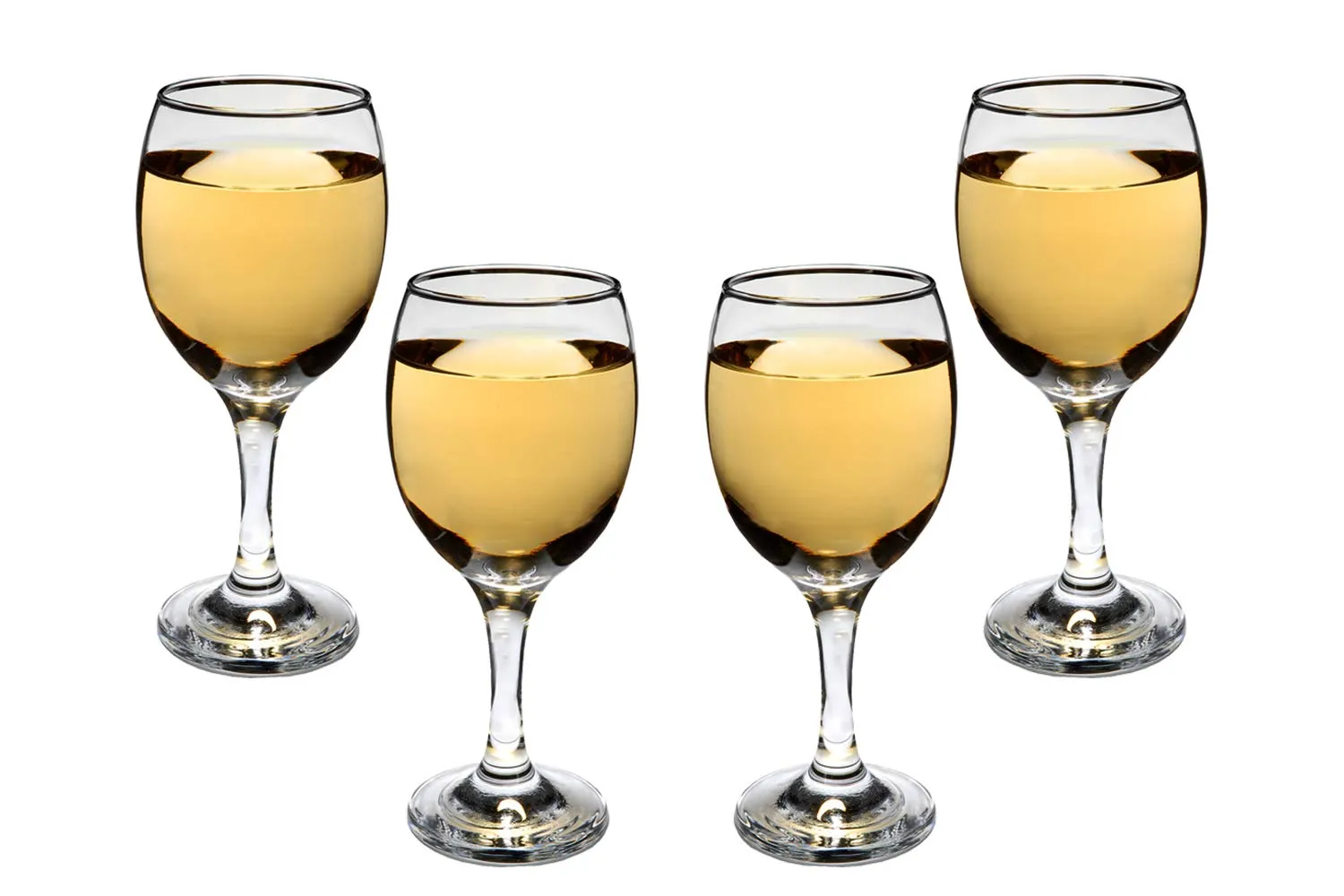 Romantic Stemmed Wine Glasses 8.5 Oz, Modern Crystal Clear Goblets Set of (4)