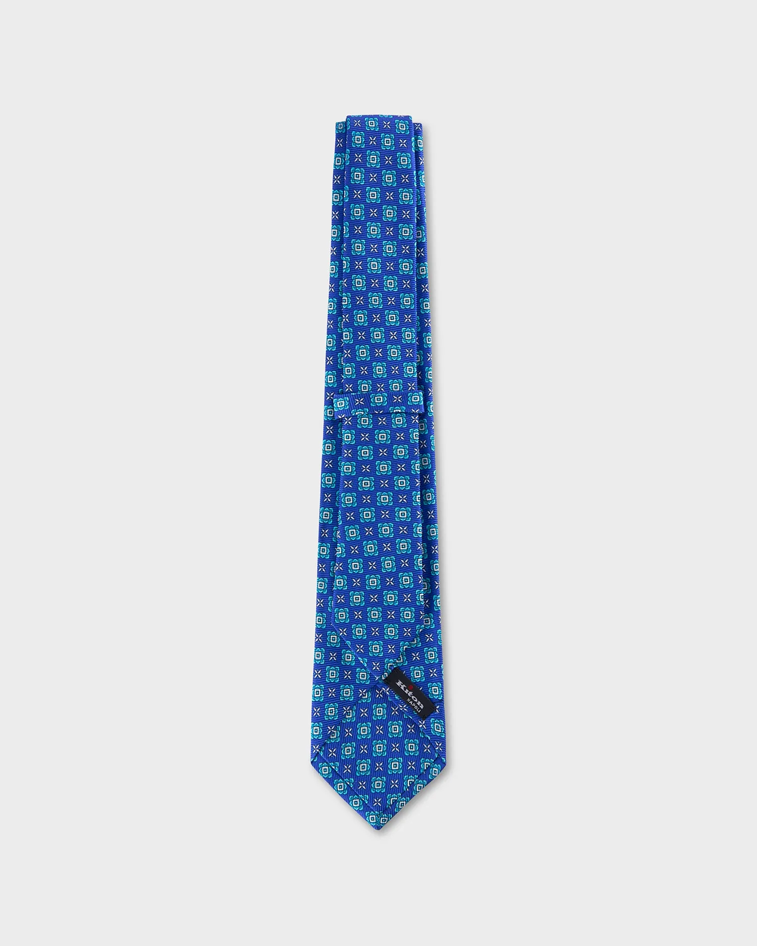 Royal Blue Turquoise And White Pattern Tie