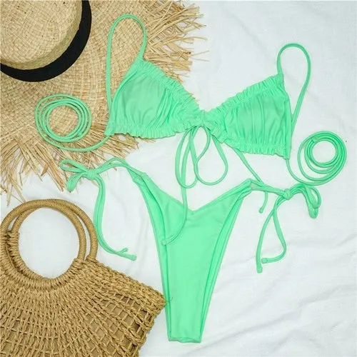 Ruch Ruffle String Tie Bikini