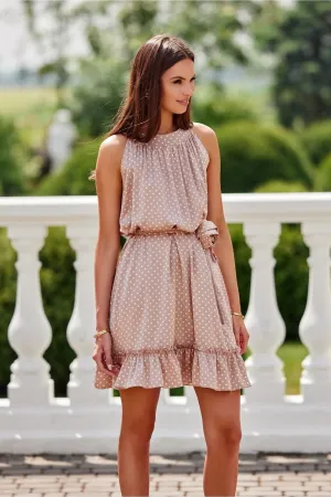 Ruffled Halter A-Line Dress