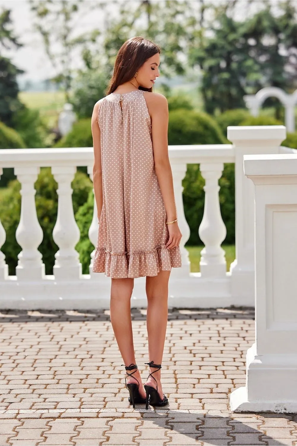 Ruffled Halter A-Line Dress