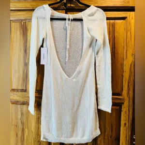 Rumored long sleeve swim cover up white new with tags
