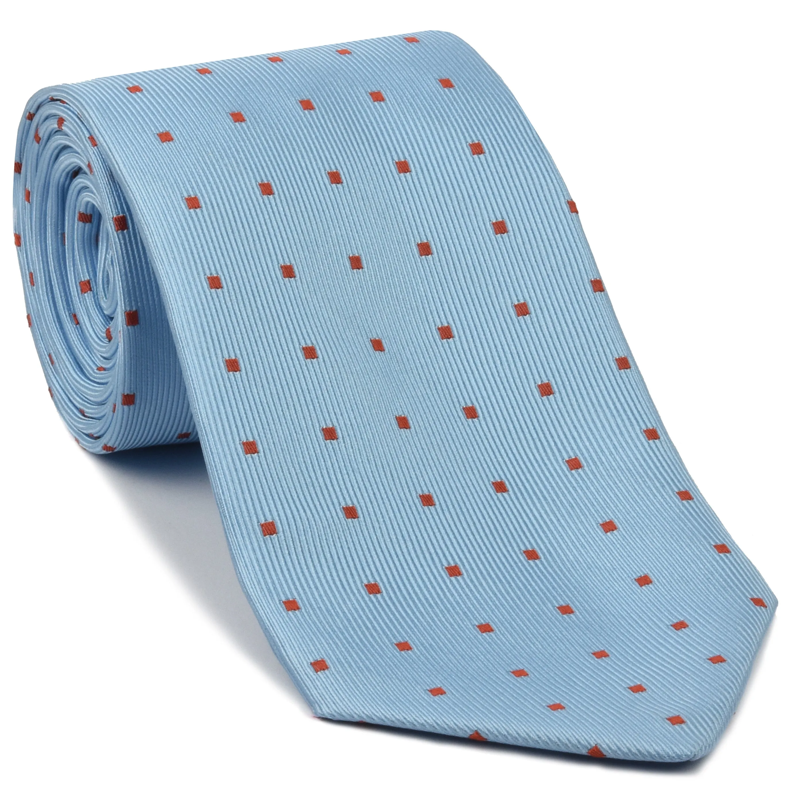 Rust on Sky Blue English Geometric Silk Tie EGT-29