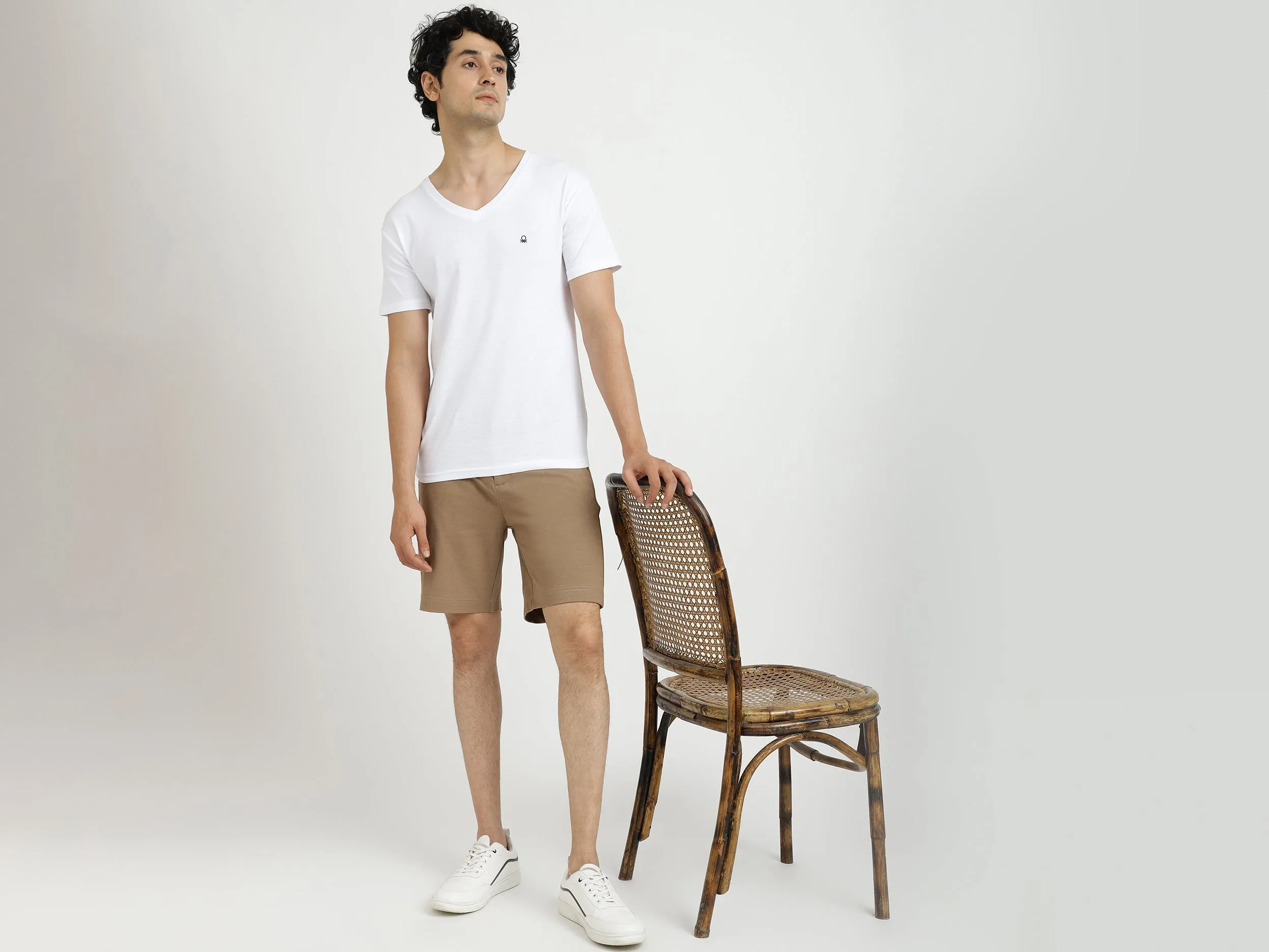 Rust Slim Fit Shorts