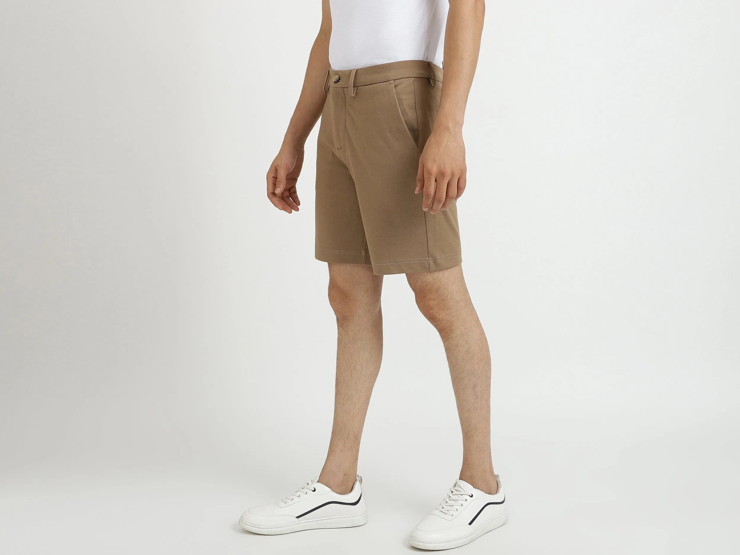 Rust Slim Fit Shorts