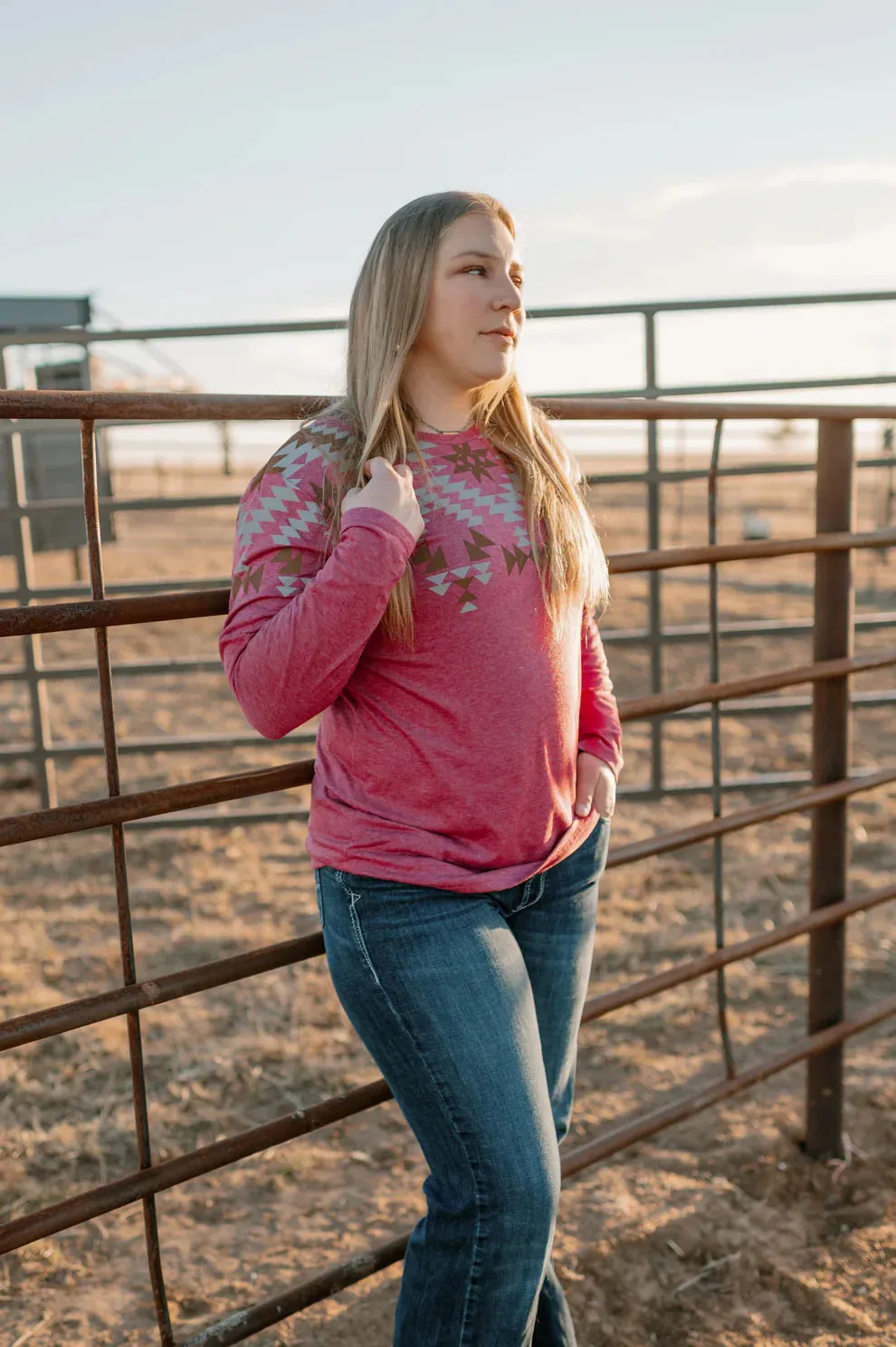 Saddle Up Long Sleeve - Pink Pop