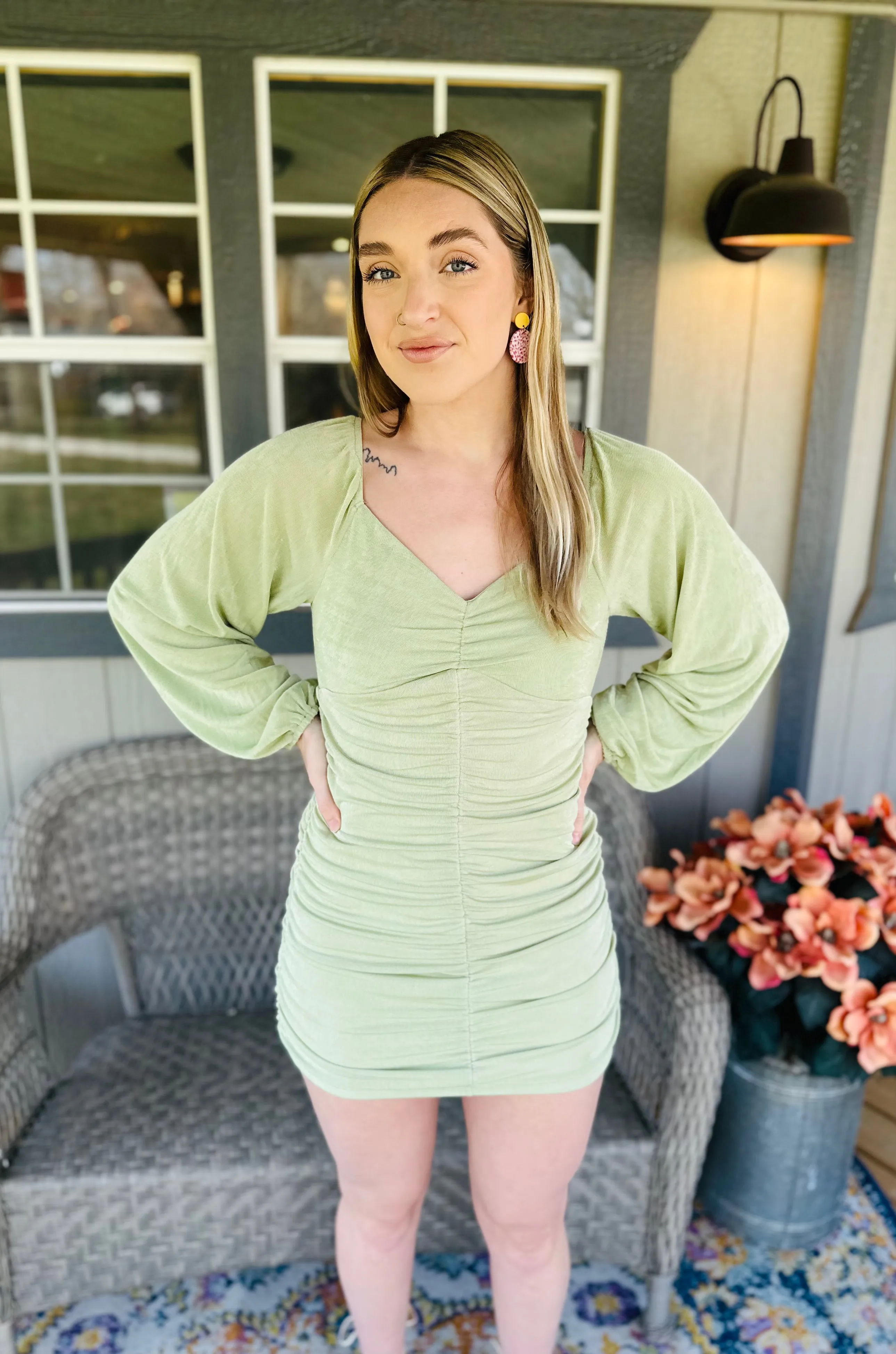 Sage Bodycon Dress