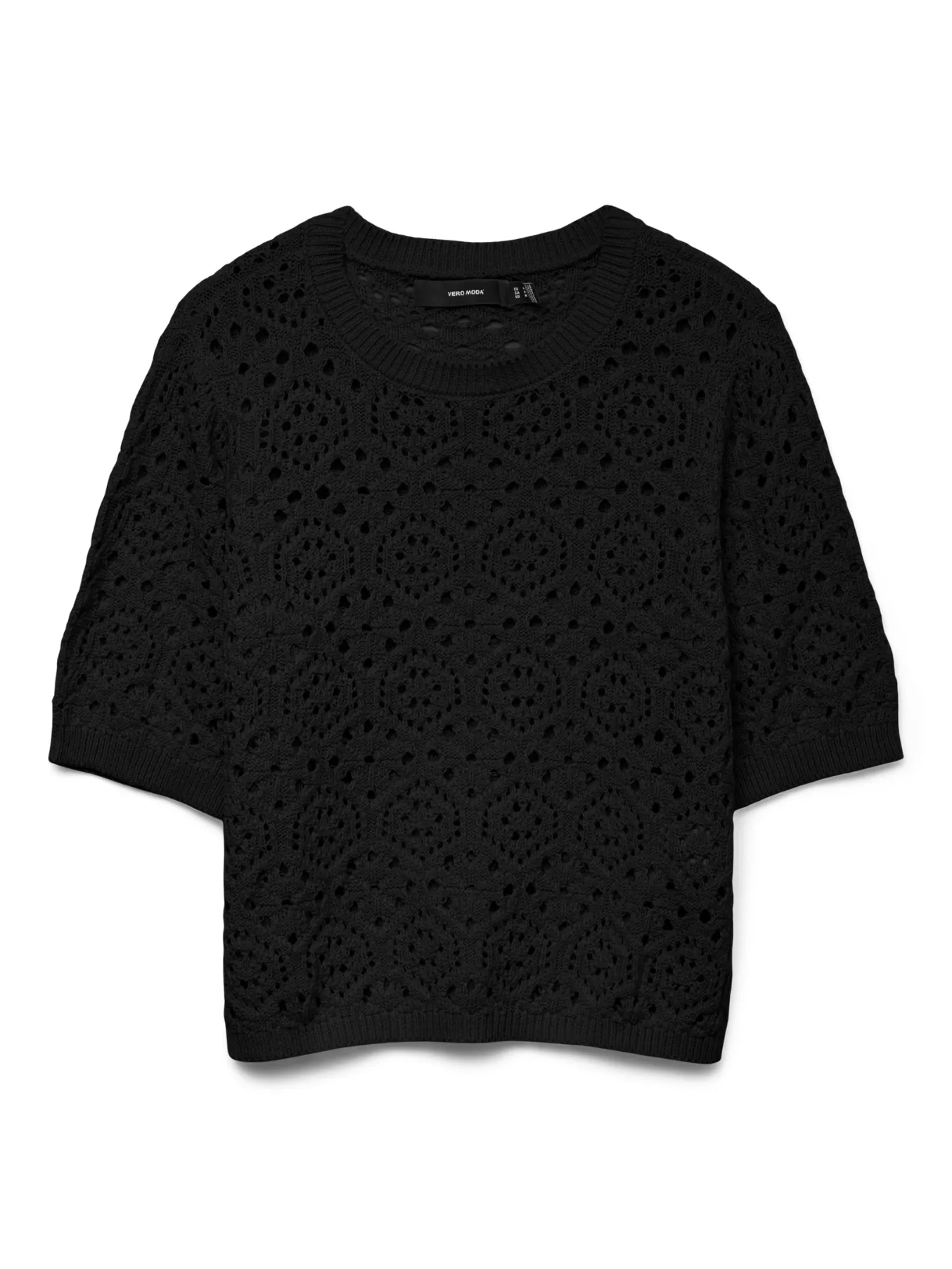 Sand Crochet Short Sleeve Jumper
