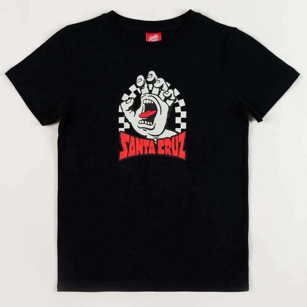 Santa Cruz Youth Check Gateway Hand Front T-Shirt