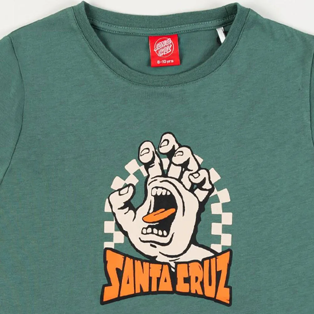 Santa Cruz Youth Check Gateway Hand Front T-Shirt