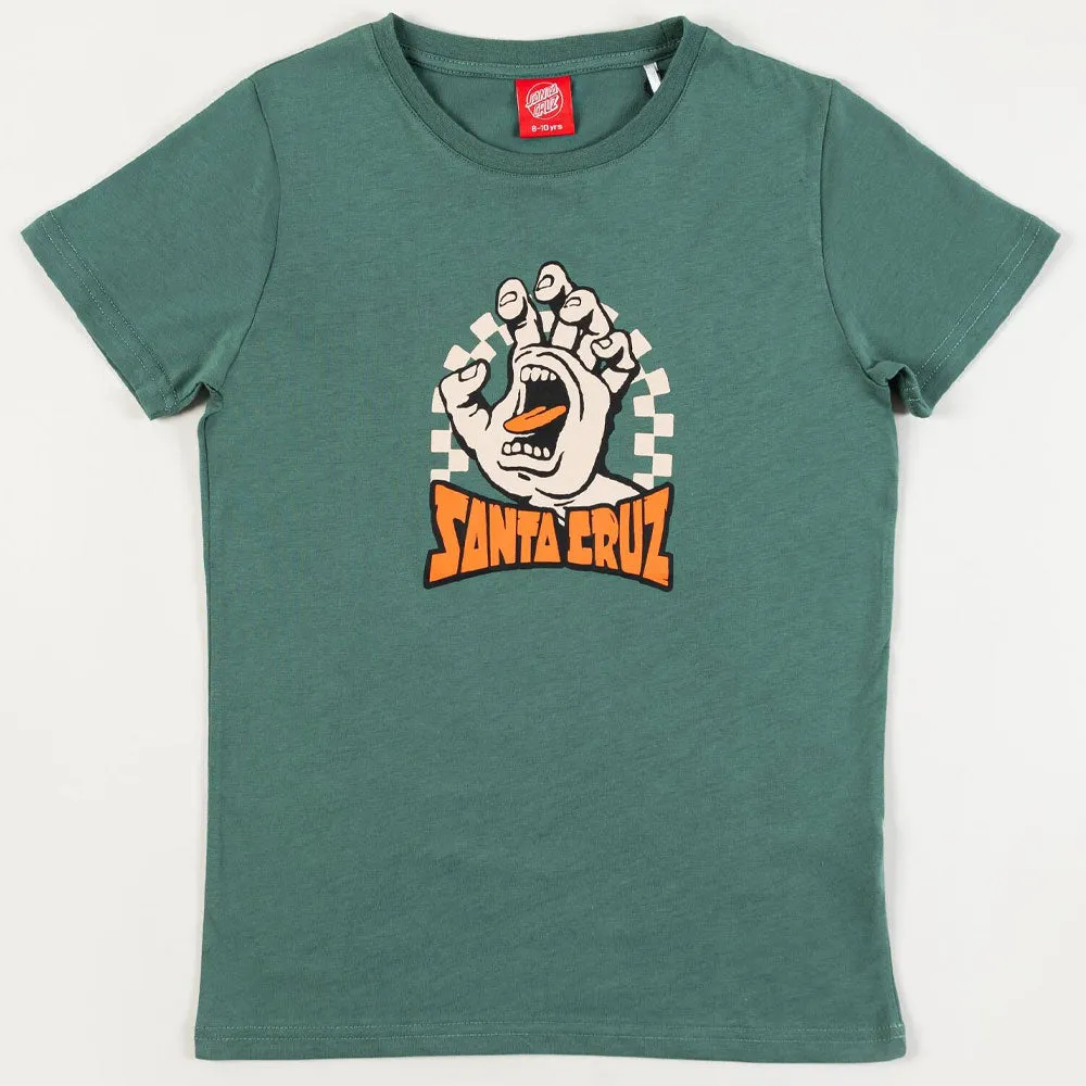 Santa Cruz Youth Check Gateway Hand Front T-Shirt