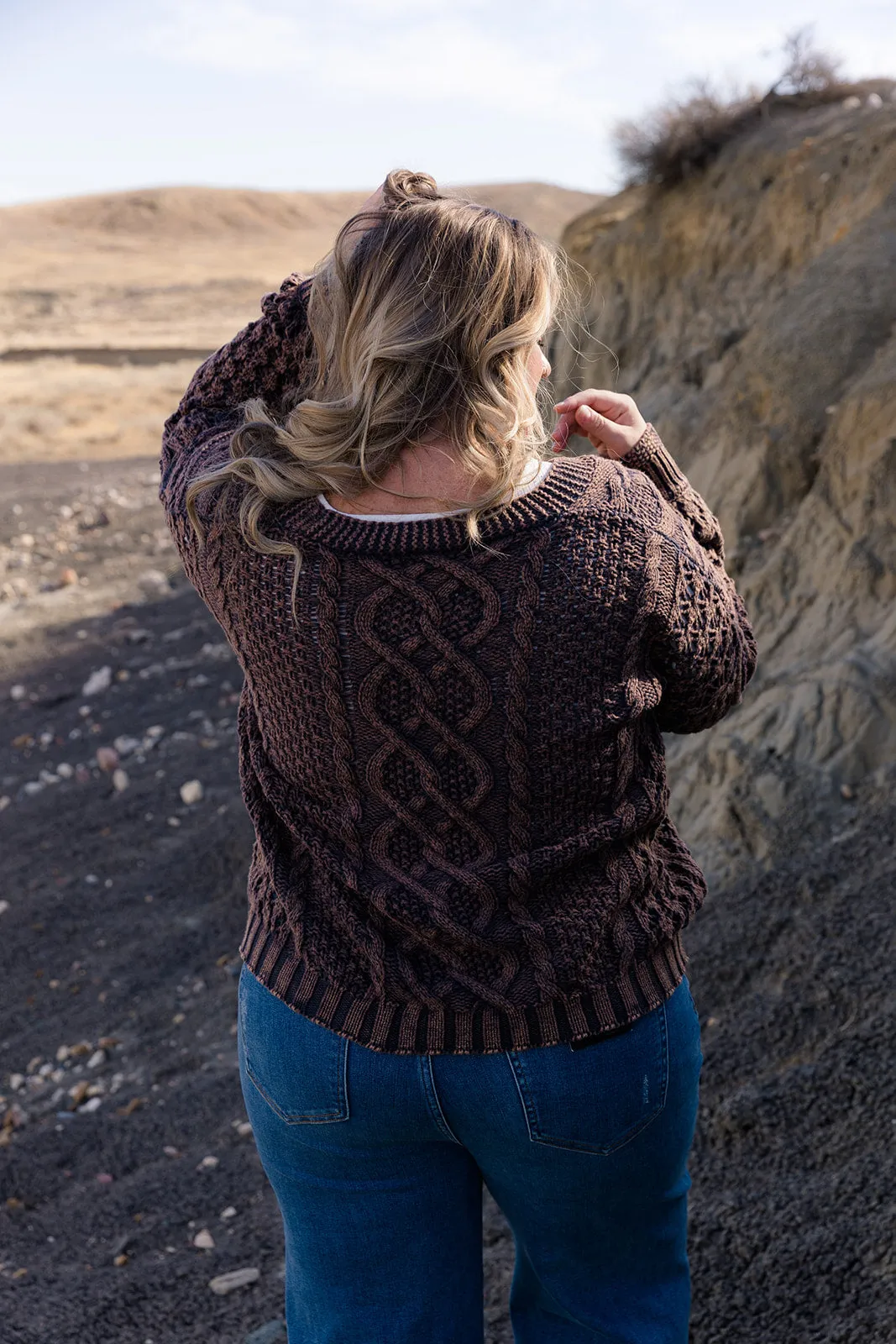 Scheyer Cable Knit Sweater Curvy