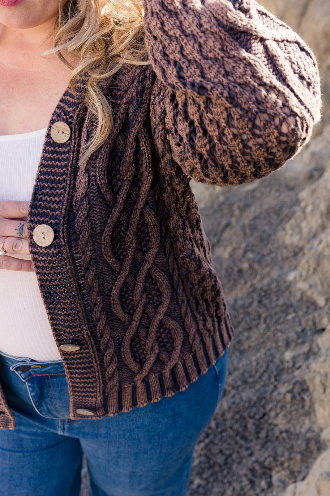 Scheyer Cable Knit Sweater Curvy