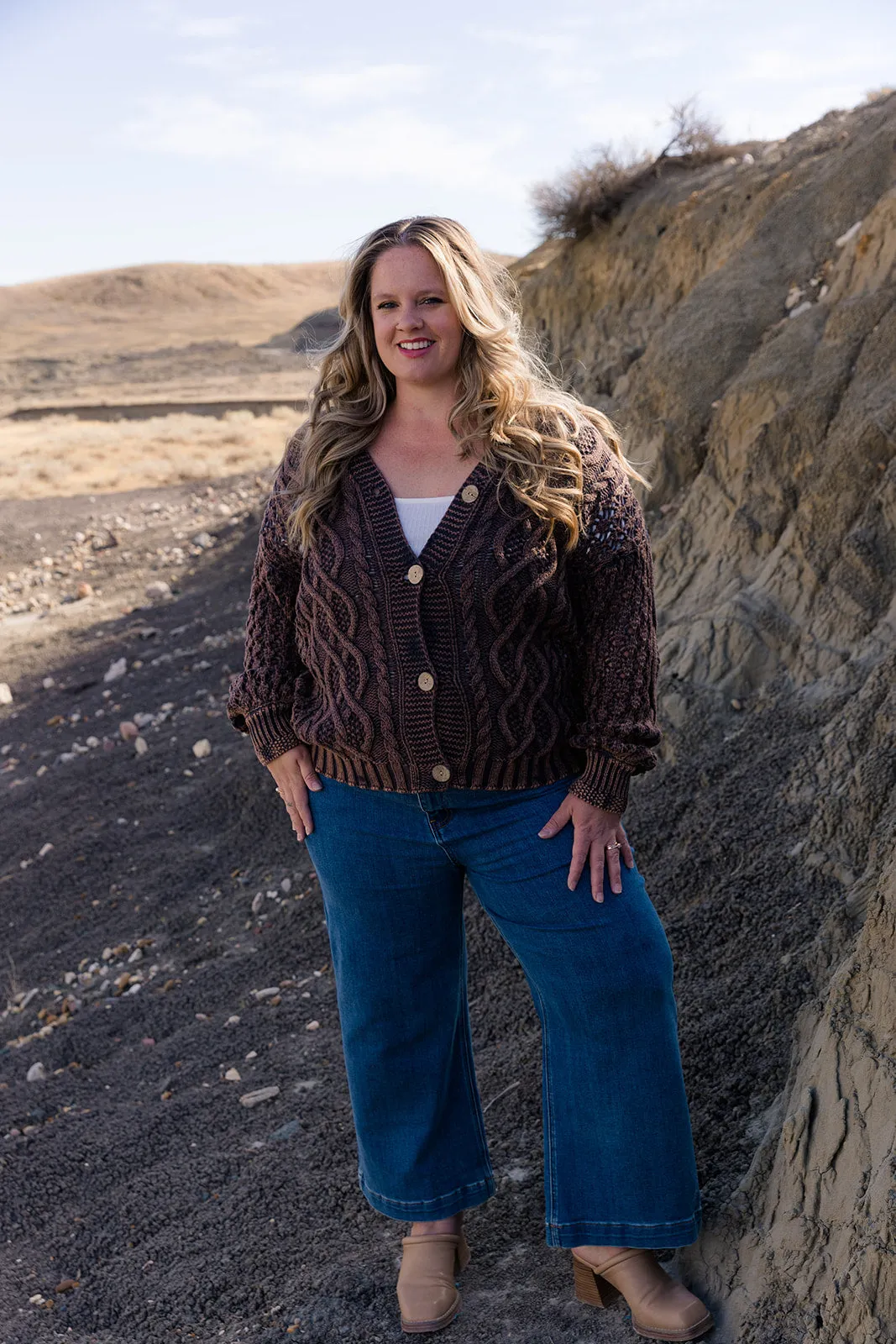 Scheyer Cable Knit Sweater Curvy
