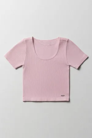 Seamless Short Sleeve T-Shirt Pink