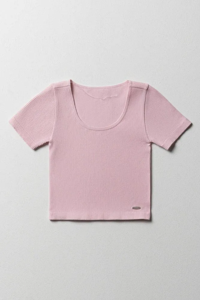 Seamless Short Sleeve T-Shirt Pink