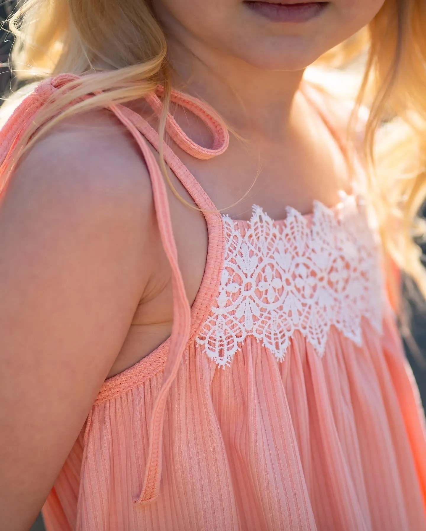 Seashell Hi/Lo Dress - Light Coral