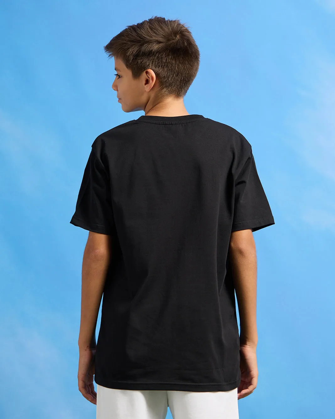 Senior Boys Black Black Panther Print  T-Shirt