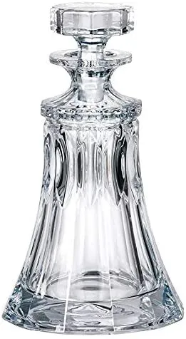 Set of 7 Bohemian Crystal 'Wellington' Decanter with DOF Whiskey Liquor Glasses, Lead Free
