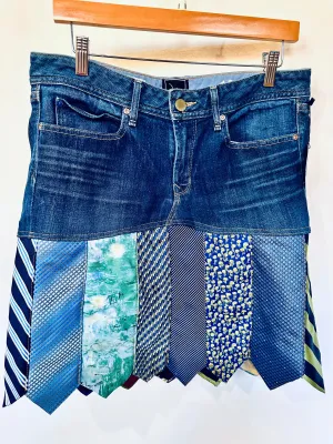 shades of spring ties   denim skirt, [size 10/30]