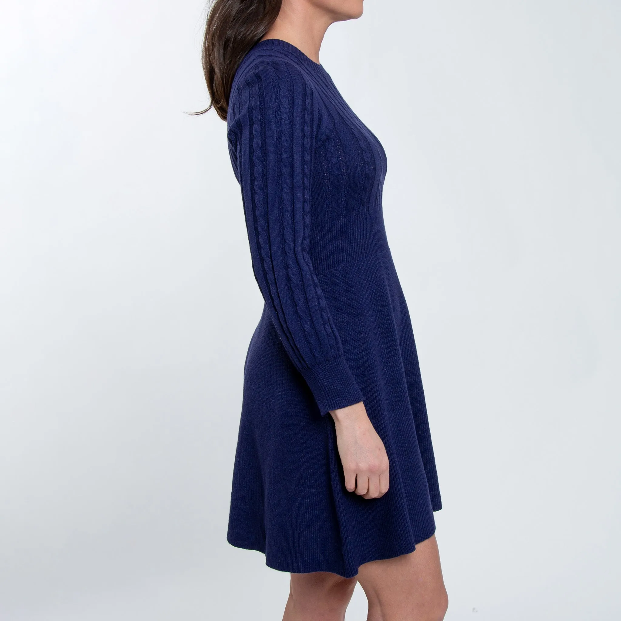Sheena Cable Knit Sweater Dress