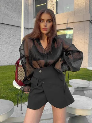 Sheer Button Up Top