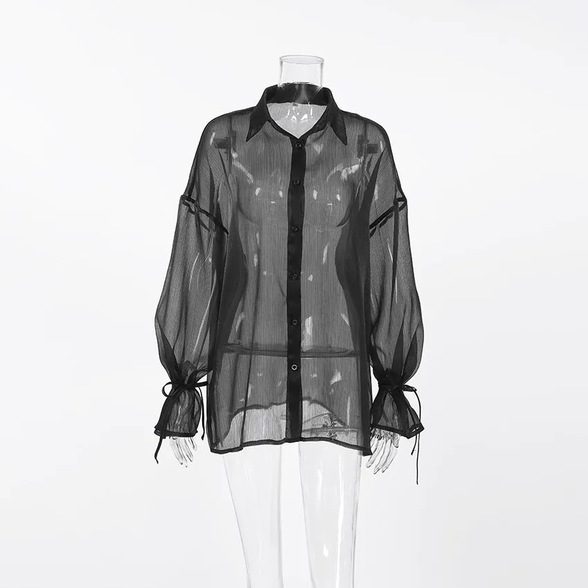 Sheer Button Up Top