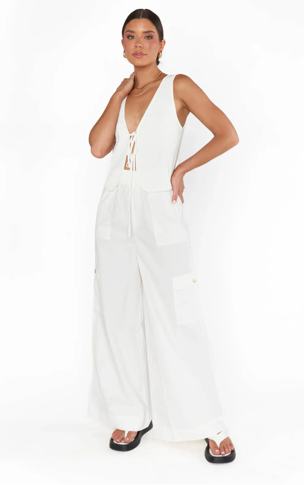 Show Me Your Mumu | Time Out Tie Top {White}