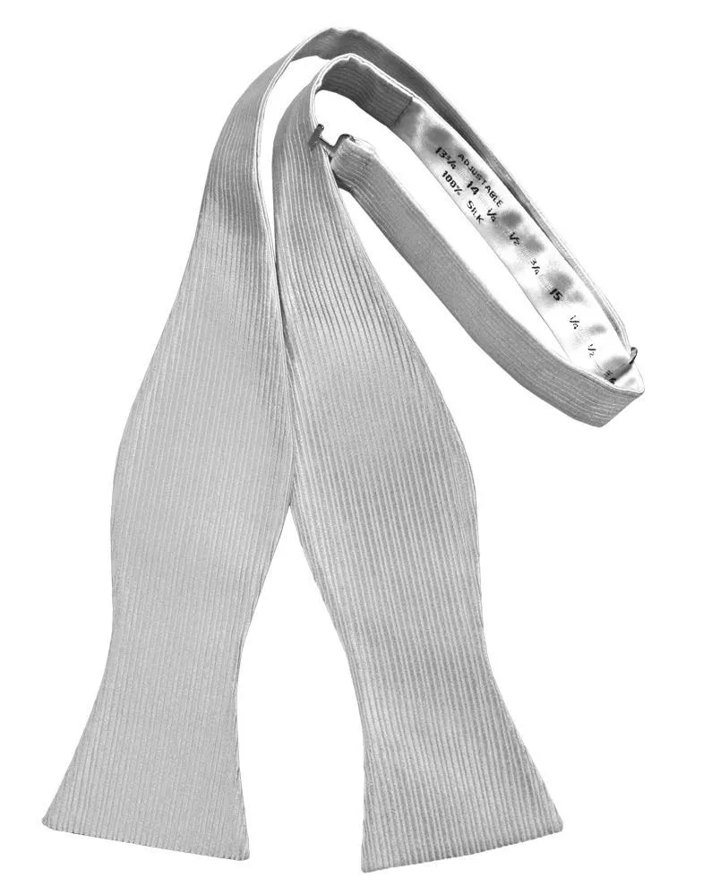 Silver Faille Silk Bow Tie
