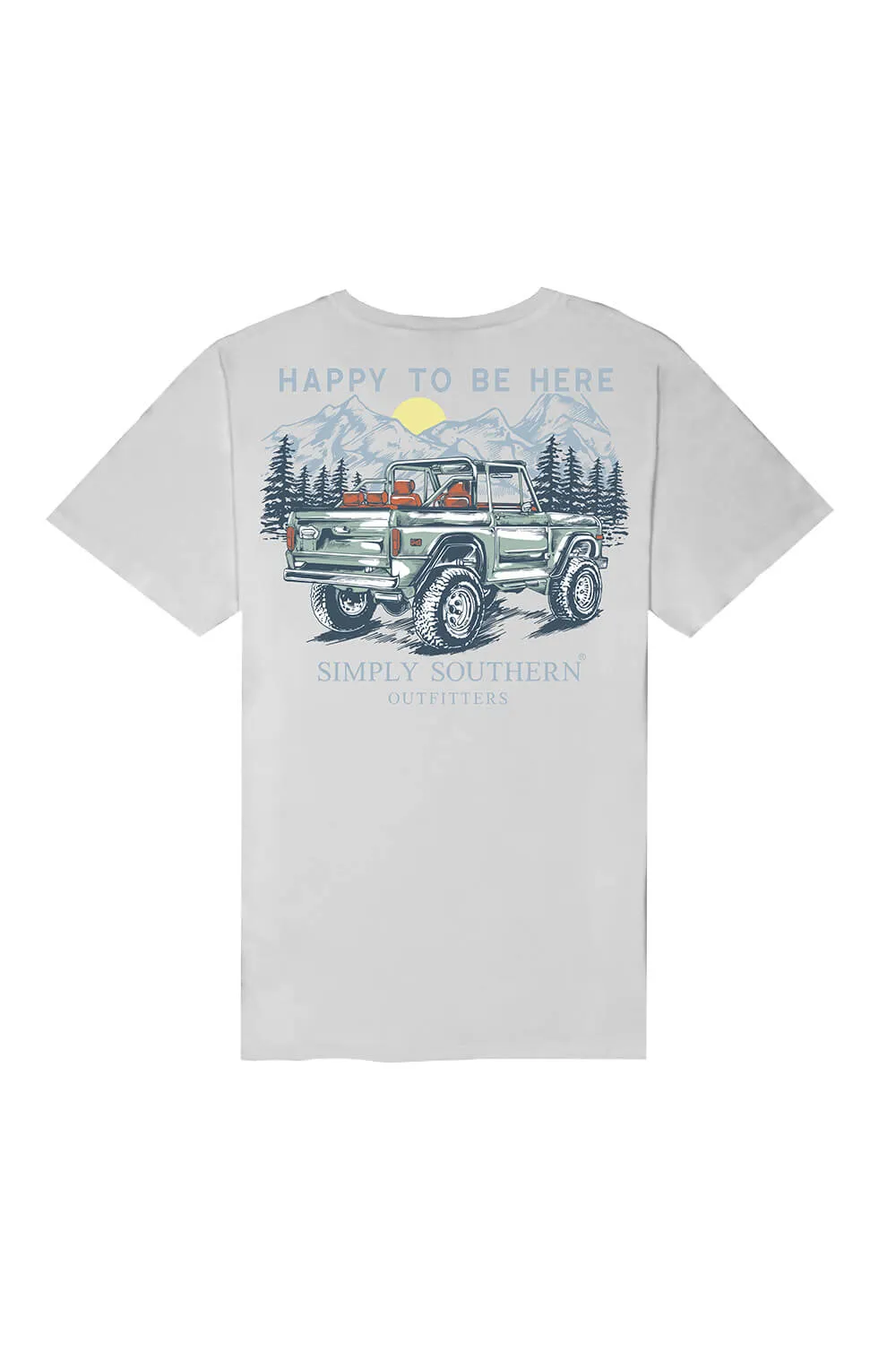 Simply Southern Mountain Jeep T-Shirt for Men in Grey | MN-SS-MTN-WHITEWATER-S