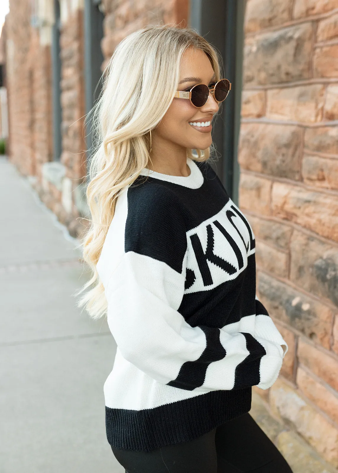 Ski Club Black & White Sweater