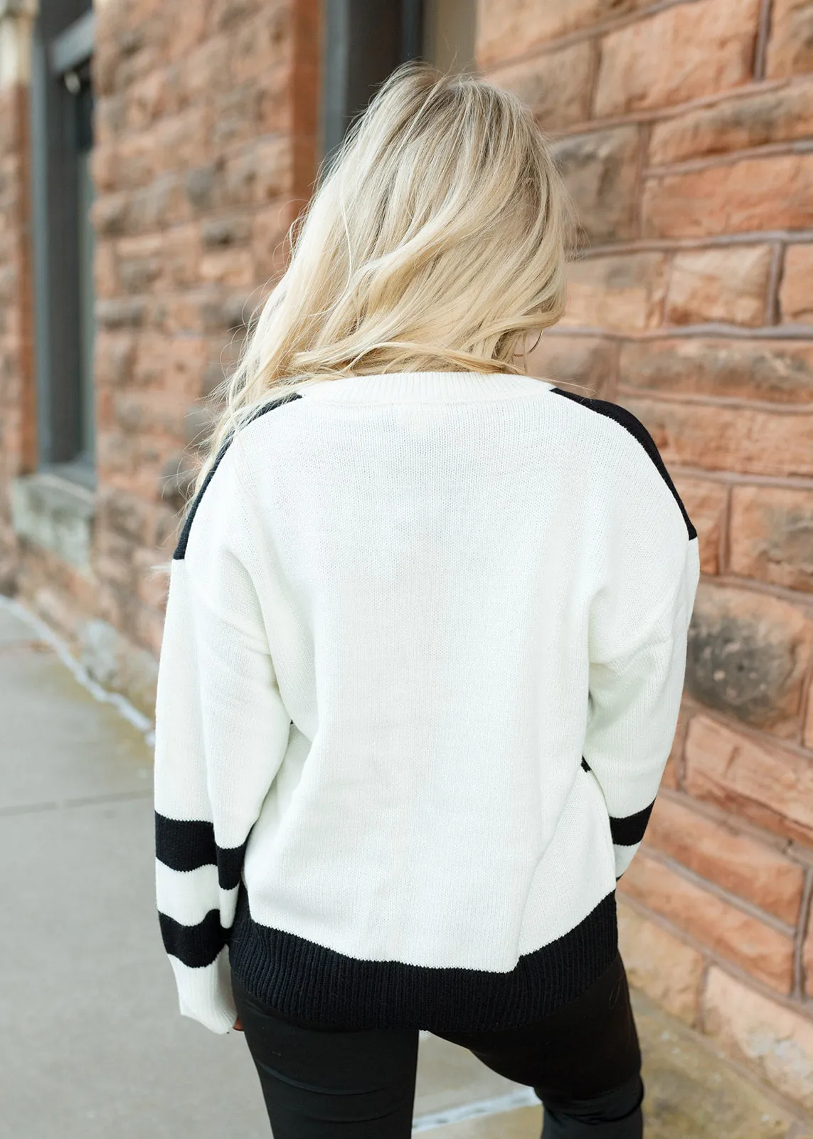 Ski Club Black & White Sweater