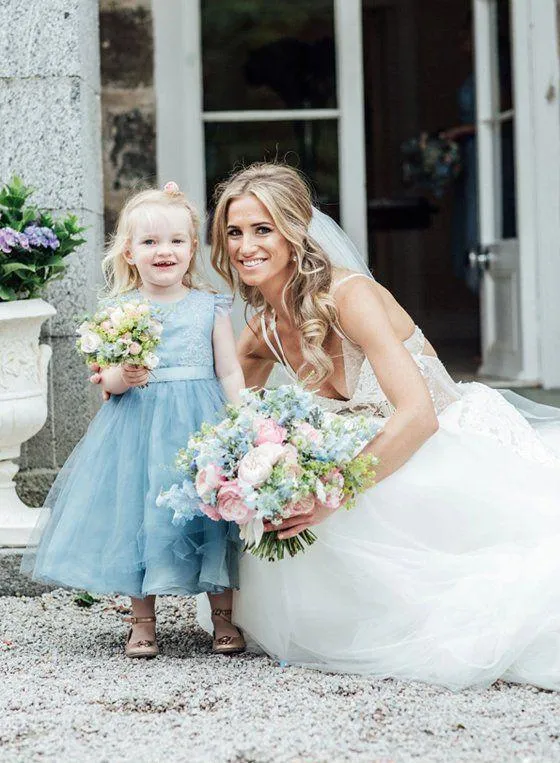 Sky_Blue Organza Lace Flower Girl Dresses,Cheap Toddler Flower Girl Dresses,FGY0195