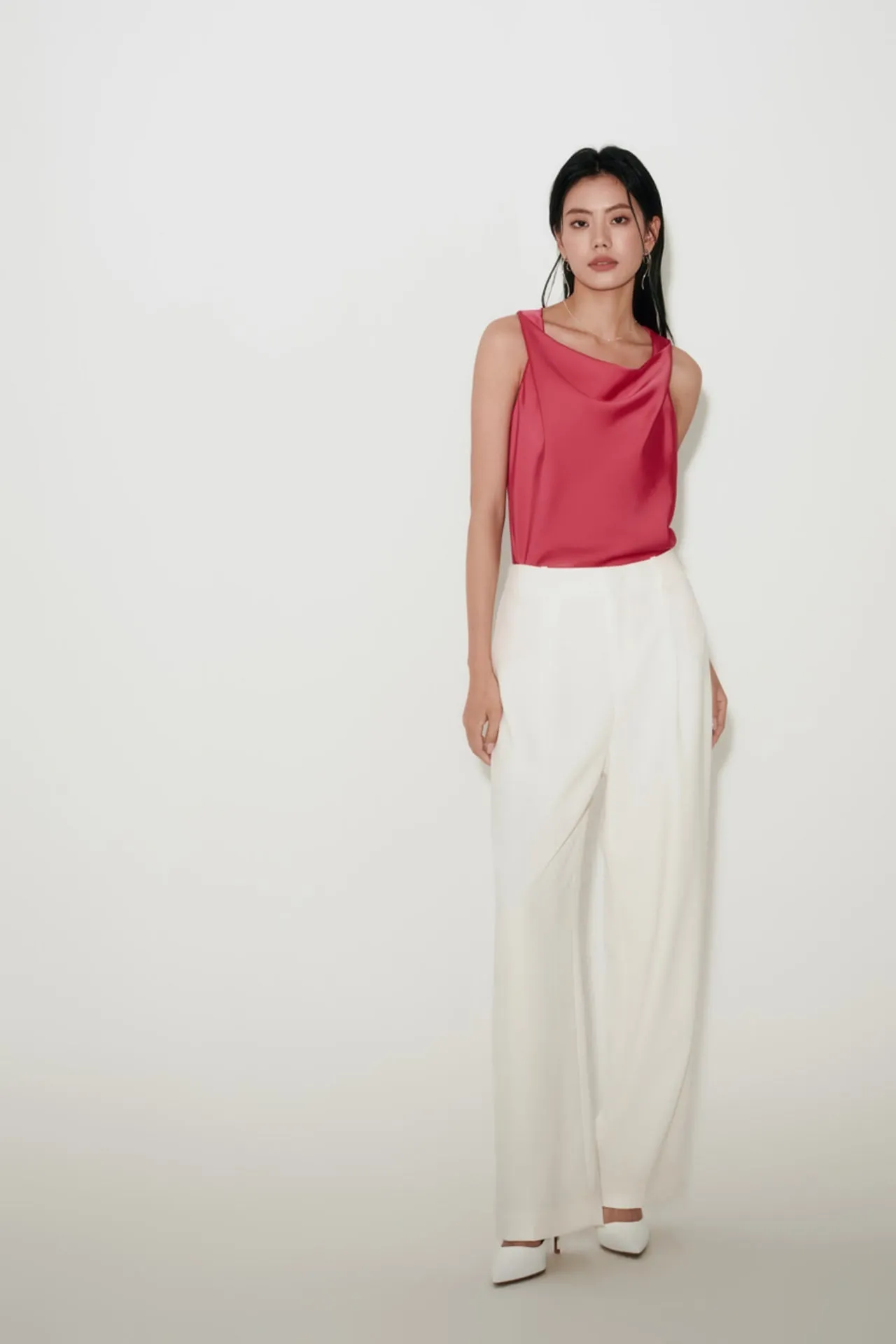 Sleeveless Cowl Neck Blouse