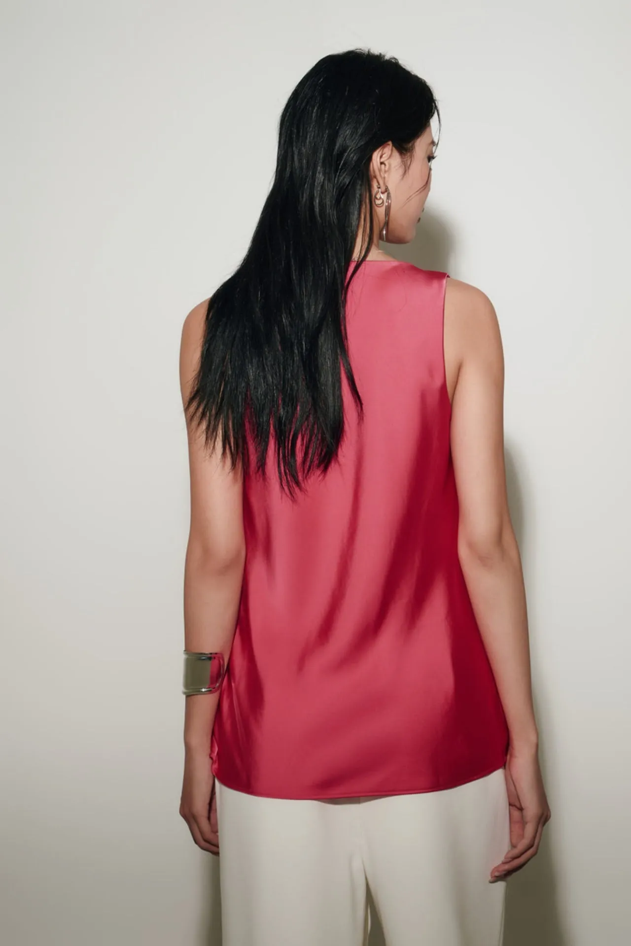 Sleeveless Cowl Neck Blouse
