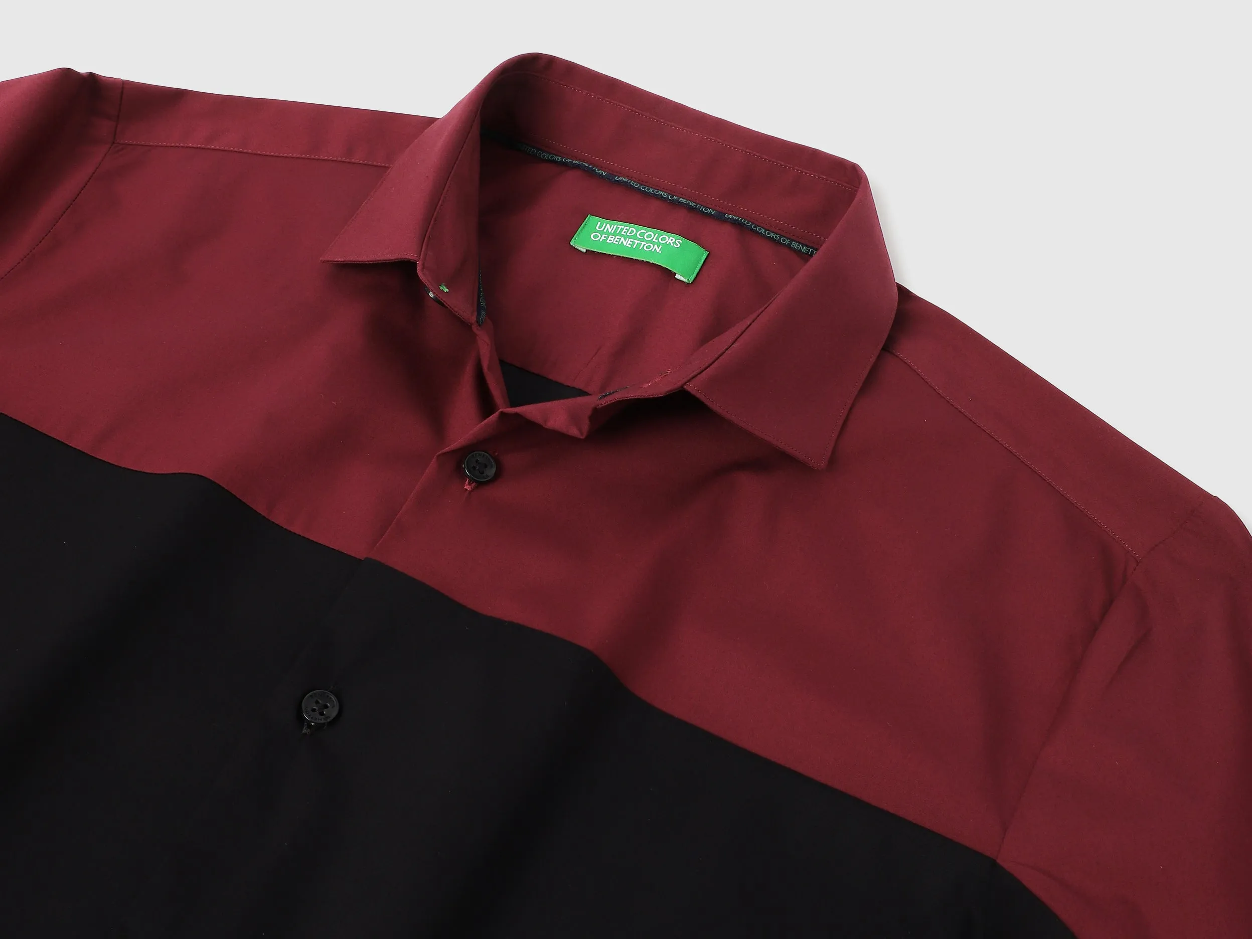 Slim Fit Cut Away Colorblock Shirts