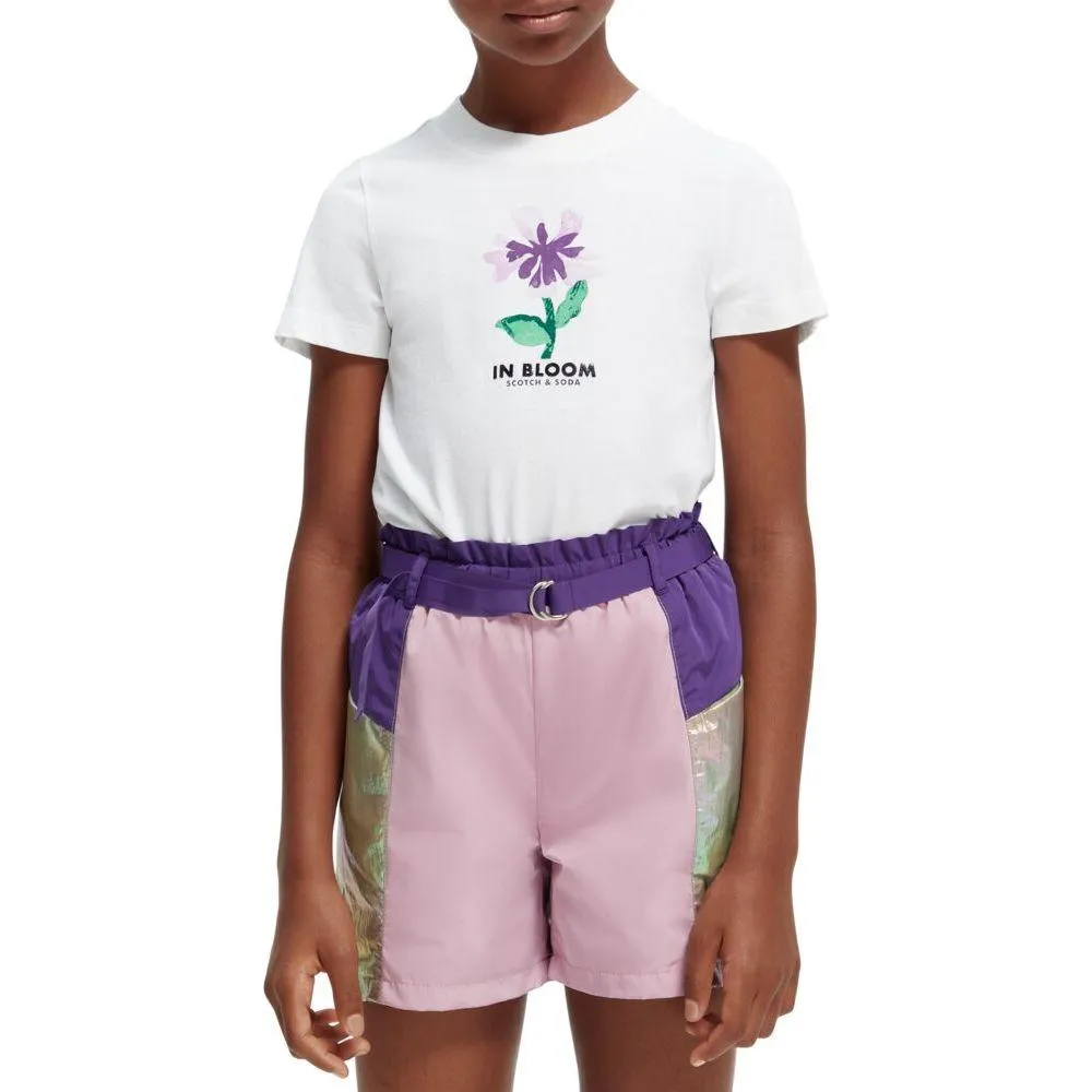 Slim-Fit Flower Artwork T-Shirt
