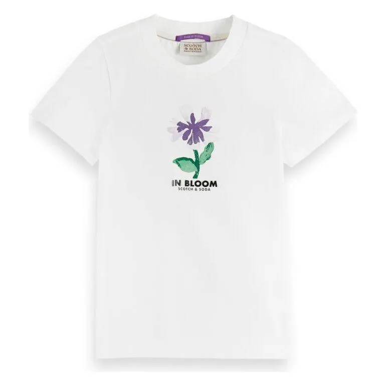Slim-Fit Flower Artwork T-Shirt