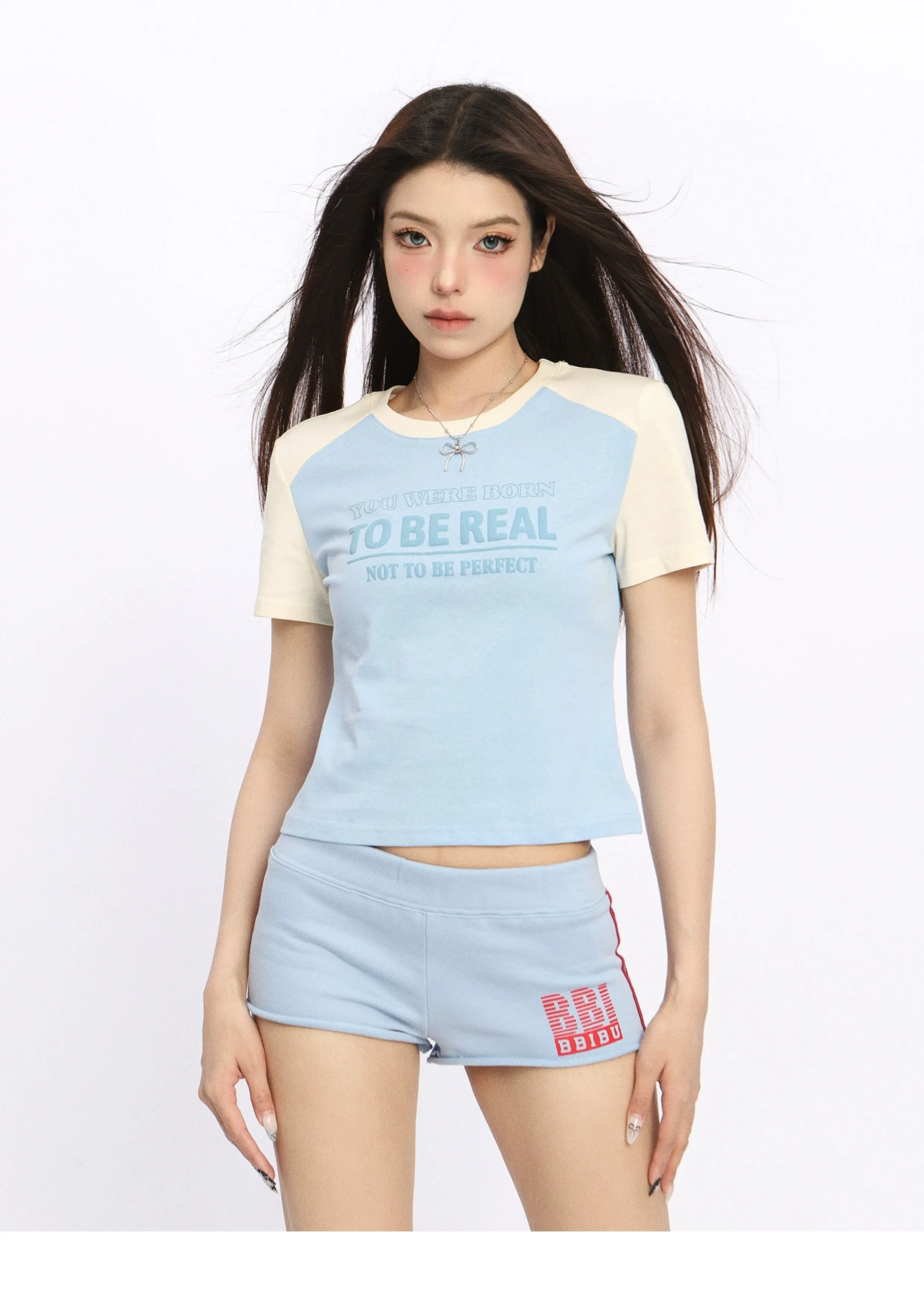 Slim-fit raglan graphic top