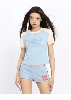 Slim-fit raglan graphic top