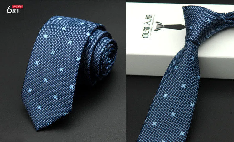 slim men ties designers fashion narrow necktie cravatta 6 cm gravatas