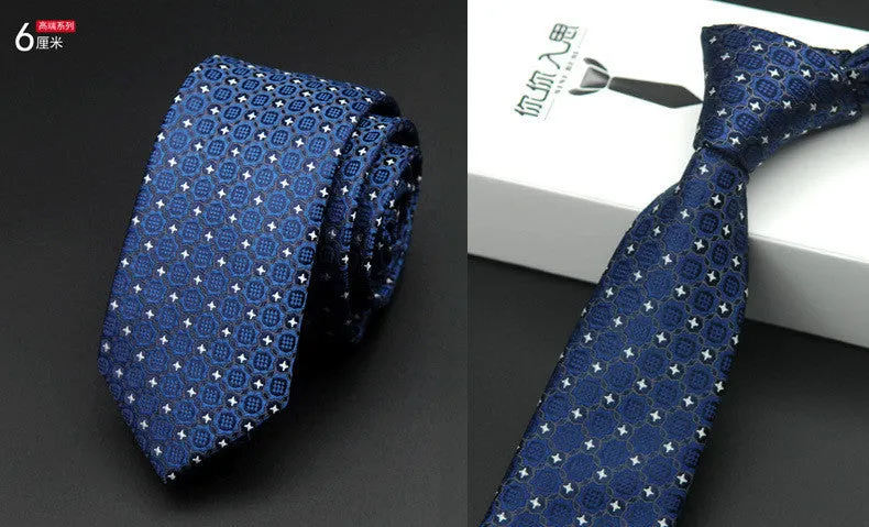 slim men ties designers fashion narrow necktie cravatta 6 cm gravatas