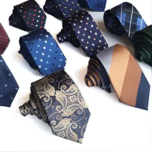 slim men ties designers fashion narrow necktie cravatta 6 cm gravatas