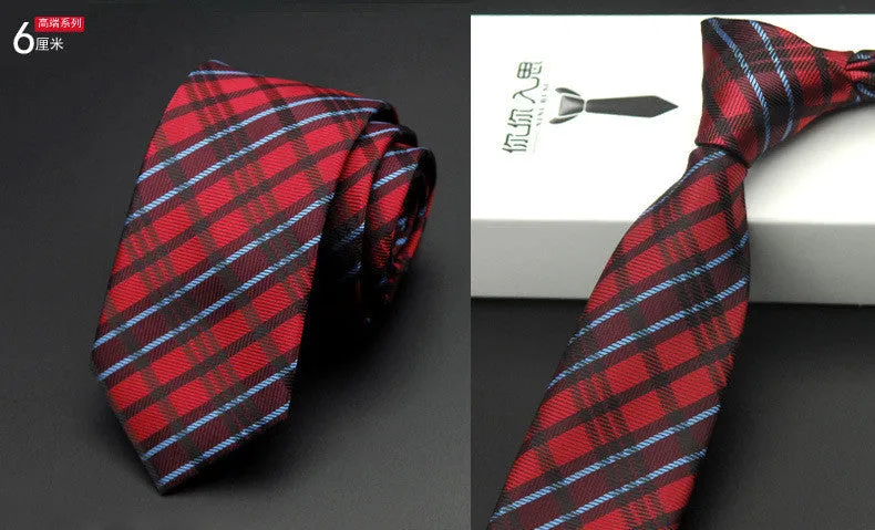 slim men ties designers fashion narrow necktie cravatta 6 cm gravatas