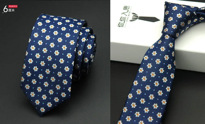 slim men ties designers fashion narrow necktie cravatta 6 cm gravatas