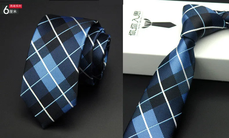 slim men ties designers fashion narrow necktie cravatta 6 cm gravatas