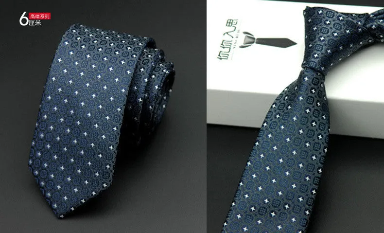 slim men ties designers fashion narrow necktie cravatta 6 cm gravatas