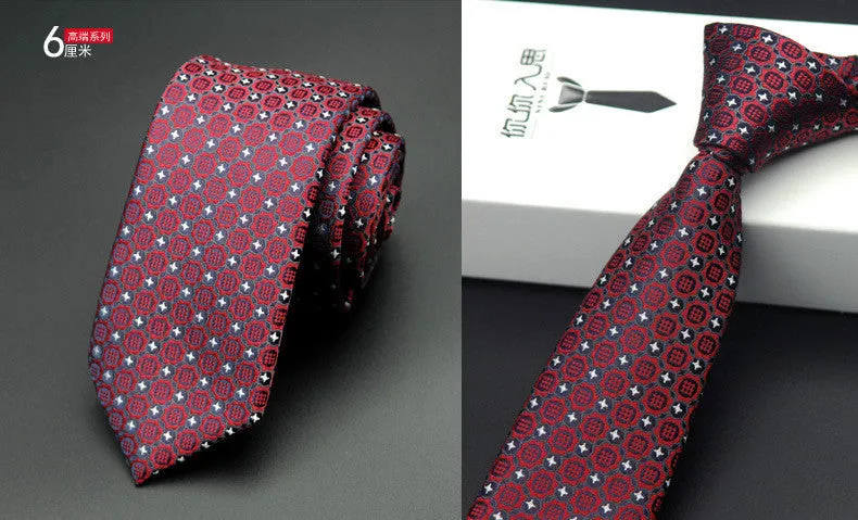 slim men ties designers fashion narrow necktie cravatta 6 cm gravatas