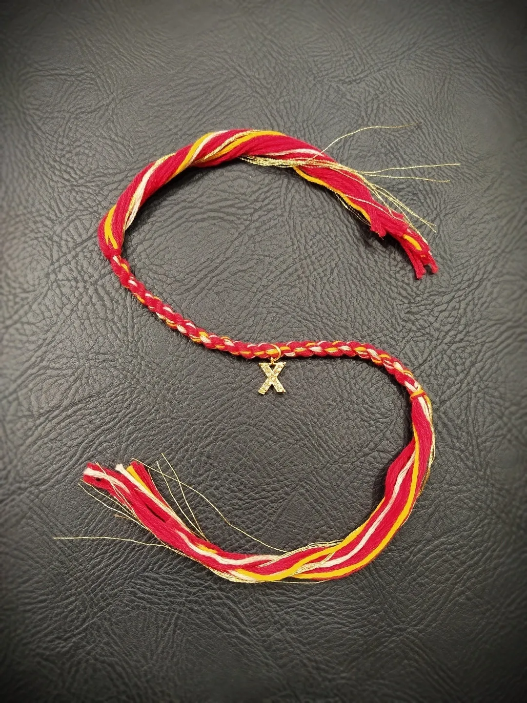 Small Letter Name Rakhi Designs Personalized Alphabet AD Gold Plated Customized Pendant Raksha Bandhan