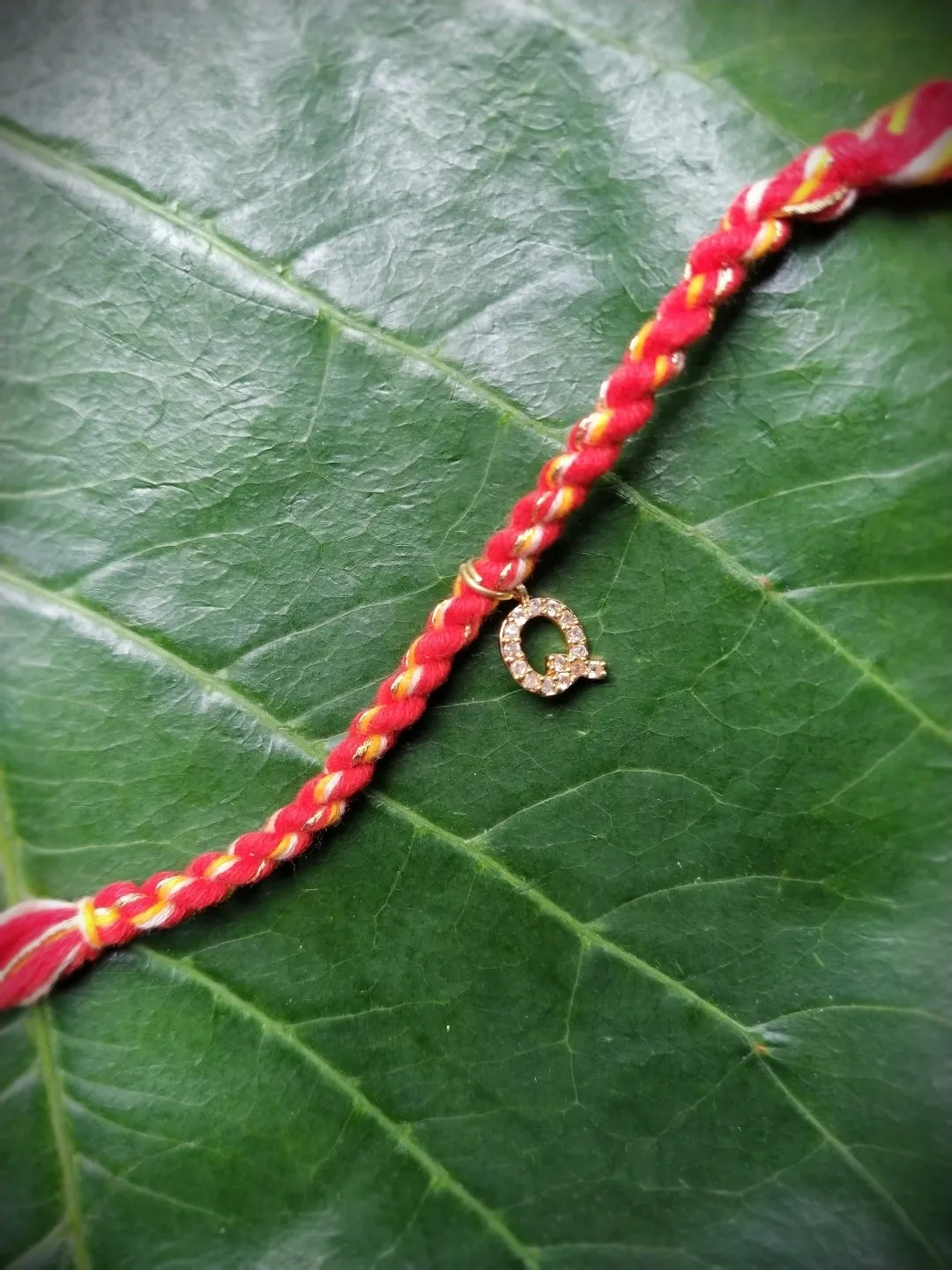 Small Letter Name Rakhi Designs Personalized Alphabet AD Gold Plated Customized Pendant Raksha Bandhan